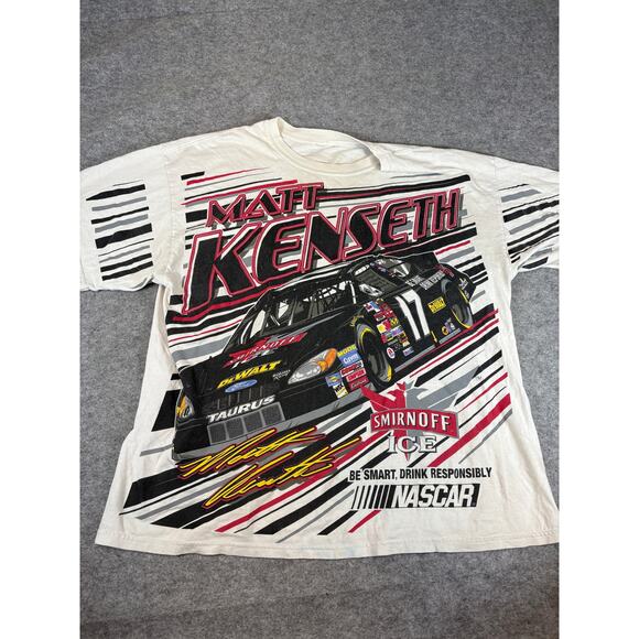 VINTAGE NASCAR Nextel Cup Shirt Men XL White Matt Kenseth 17 Smirnoff Ice Racing - Picture 1 of 4